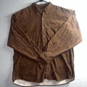 North River Outfitters Men's Brown Corduroy Long Sleeve Button-Up Shirt Size XL